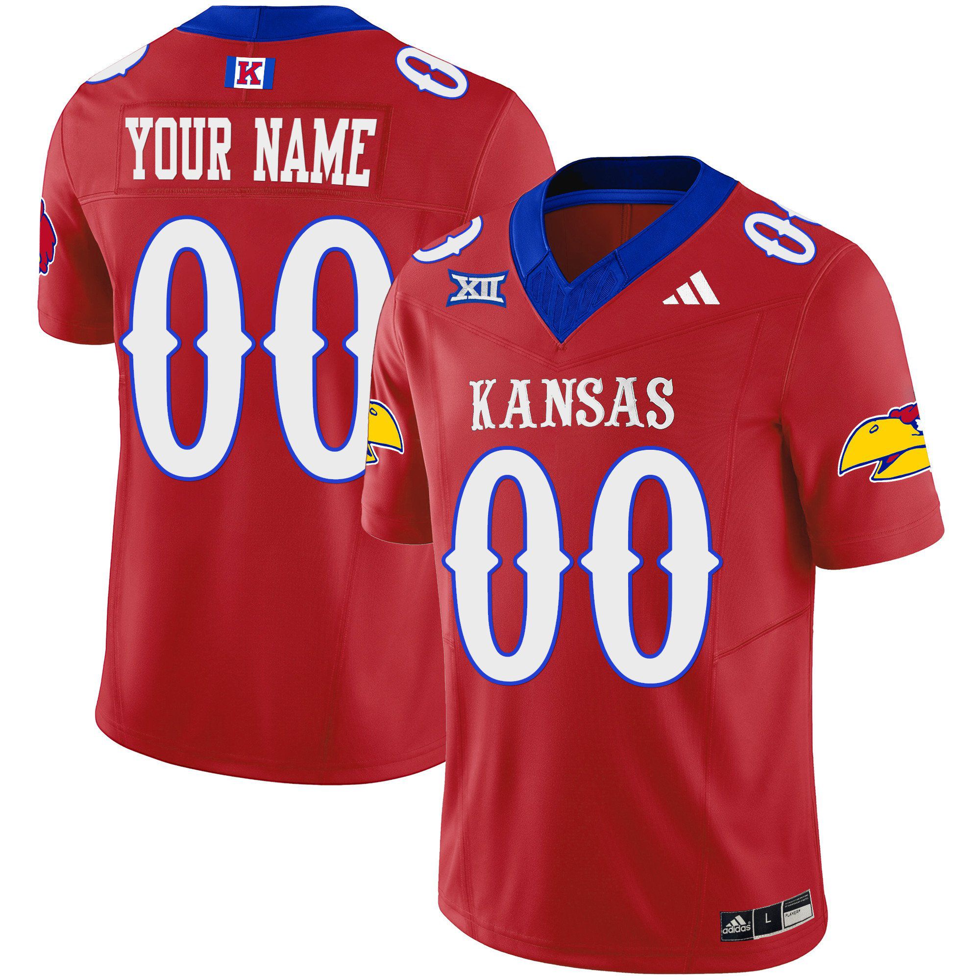 Men Kansas Jayhawks Red 2024 Blackhawk Vapor Limited Custom NCAA Jersey->customized nfl jersey->Custom Jersey